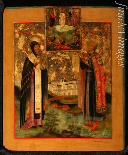 Russische Ikone - Die Heiligen Arsenius, Bischof von Twer und Großfürst Michail von Twer