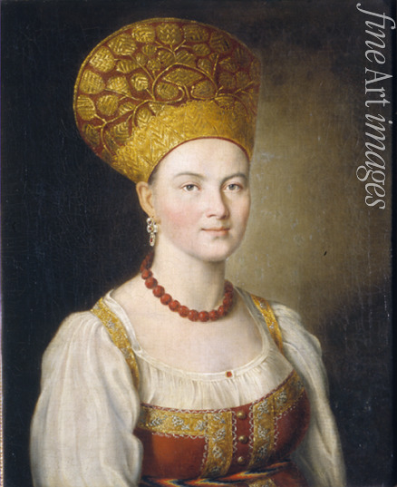 Argunov Ivan Petrovich - Female portrait in Russian Dress