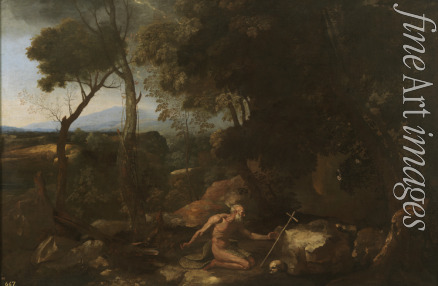 Poussin Nicolas - Landschaft mit Paulus dem Einsiedler