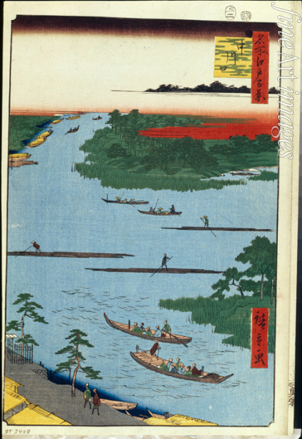 Hiroshige Utagawa - Die Mündung des Nakagawa (Einhundert Ansichten von Edo)