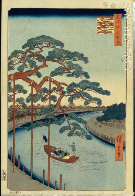 Hiroshige Utagawa - Fünf Kiefern am Konagi-Kanal (Einhundert Ansichten von Edo)