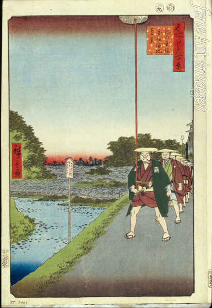 Hiroshige Utagawa - Kinokuni Hill and Distant View of Akasaka and the Tameike Pond (One Hundred Famous Views of Edo)