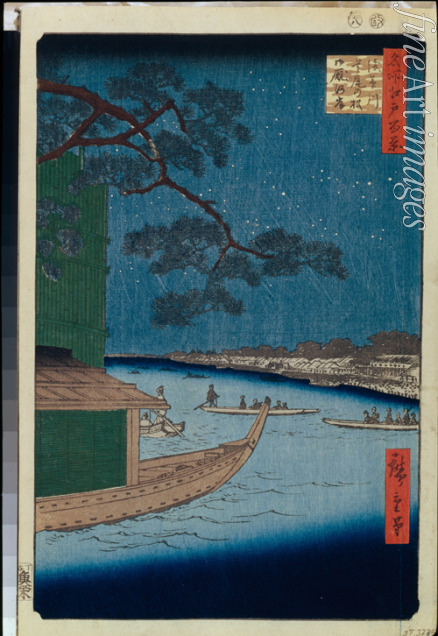 Hiroshige Utagawa - Die Shubi-Kiefer am Ommaya-Ufer des Sumidagawa (Einhundert Ansichten von Edo)