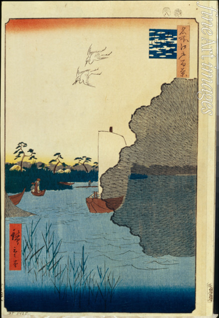 Hiroshige Utagawa - Verstreute Kiefer am Tonegawa-Fluss (Einhundert Ansichten von Edo)