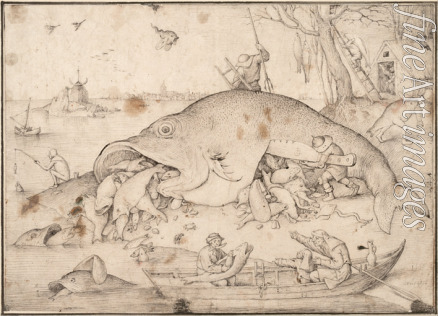 Bruegel (Brueghel) Pieter the Elder - Big Fish Eat Little Fish