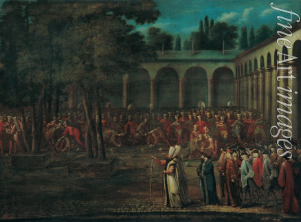 Vanmour (Van Mour) Jean-Baptiste - Botschaftsdelegation läuft durch den zweiten Hof des Topkapi-Palast