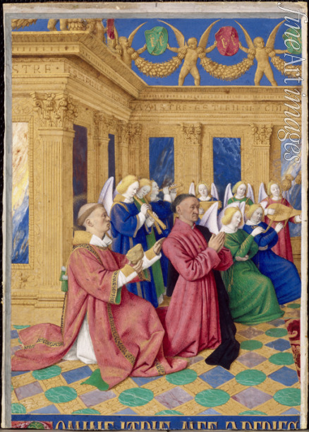 Fouquet Jean - Étienne Chevalier mit dem heiligen Stephanus (Stundenbuch des Étienne Chevalier)