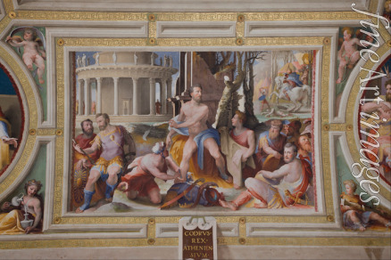 Beccafumi Domenico - Das Opfer des Kodros, König von Attika. (Freskenzyklus: Politische Tugenden)