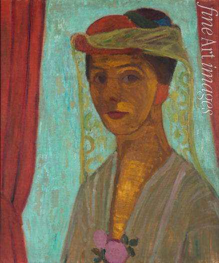 Modersohn-Becker Paula - Self-portrait with hat and veil