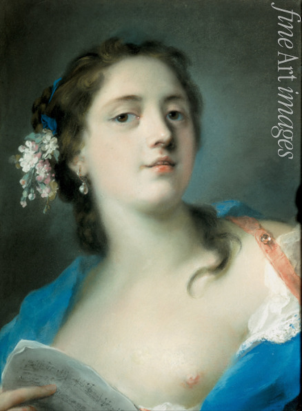 Carriera Rosalba Giovanna - Die Sängerin Faustina Hasse-Bordoni (1697-1781) mit Notenblatt