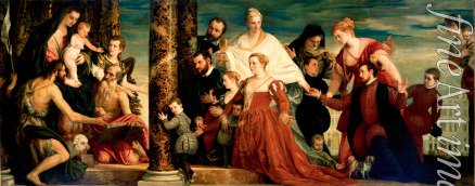 Veronese Paolo - Die Madonna mit der Familie Cuccina