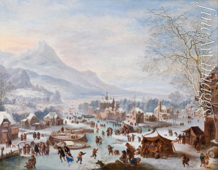 Griffier Jan - Winter Scene with Skaters