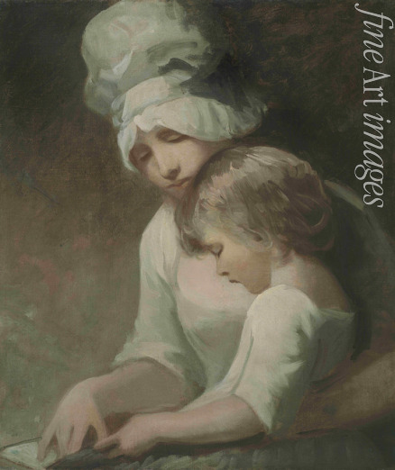 Romney George - A Mother and Child Reading (Mrs Cumberland and her son)