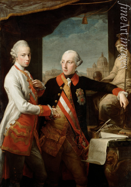 Batoni Pompeo Girolamo - Emperor Joseph II with Grand Duke Pietro Leopoldo of Tuscany