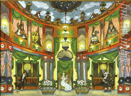 Sudeykin Sergei Yurievich - Stage design for the opera Tales of Hoffmann by J. Offenbach