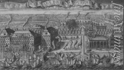 Subow Alexei Fjodorowitsch - Triumphale Einfahrt der erbeuteten schwedischen Kriegsschiffe in Sankt Petersburg nach dem Sieg in der Schlacht von Gangut