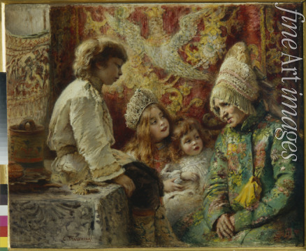 Makovsky Konstantin Yegorovich - Grandma with Kids (Grandmother's Fairy Tale)