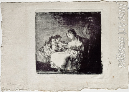 Goya Francisco de - Woman Reading to two Children (La lectura)