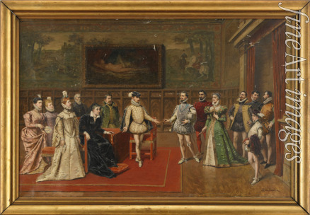 Bakalowicz Wladyslaw - Catherine de 'Medici meets her sons Charles IX and Henry III