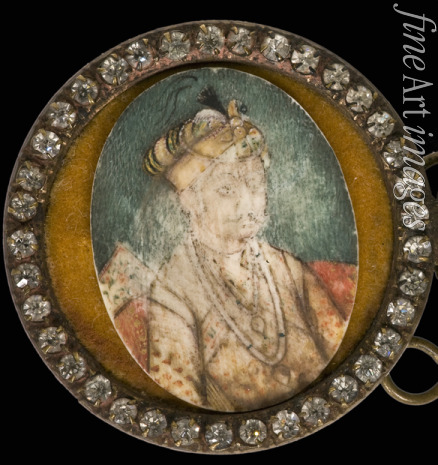 Unbekannter Künstler - Porträt Jalaluddin Muhammad Akbar (1542-1605), Großmogul von Indien