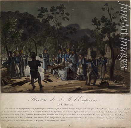 Levachez (Le Vachez) Charles François Gabriel - Rückkehr von der Insel Elba. Napoléon biwakiert am 1. März 1815 vor Cannes