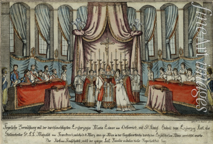 Löschenkohl Johann Hieronymus - Vermählung Marie Louise von Österreich mit durch Erzherzog Karl vertretenen Napoleon am 11. März 1810