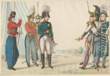 Finert (Finart) Noël Dieudonné - Zar Alexander I. und russische Offiziere