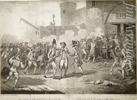 Unbekannter Künstler - Der Sturm auf die Bastille am 14. Juli 1789