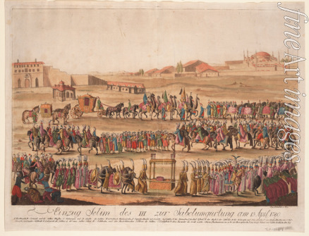 Löschenkohl Johann Hieronymus - Einzug Sultans Selim des III. zur feierlichen Säbel-Umgürtung am 13. April 1789