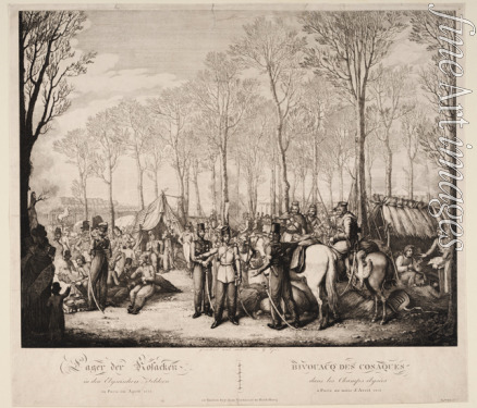 Opiz Georg Emanuel - Das Biwak der Kosaken in der Avenue des Champs-Elysées in Paris im April 1814