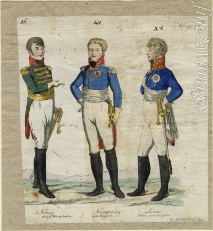 Unbekannter Künstler - Jérôme Bonaparte, König von Westphalen, Prinz Louis Ferdinand von Preußen und Ludwig I. von Bayern