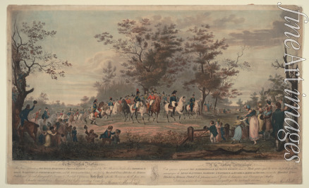 Sauerweid Alexander Iwanowitsch - Prinzregent, Wilhelm III. von Preußen, Alexander I., Generäle Blücher und Platow bei Truppenschau in Hyde Park, 20. Juni 1814
