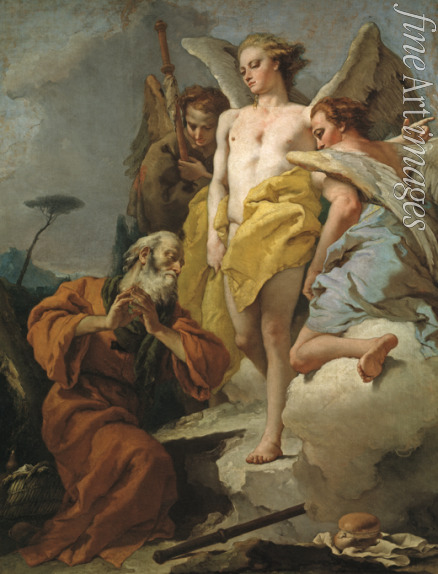 Tiepolo Giandomenico - Besuch der drei Engel bei Abraham