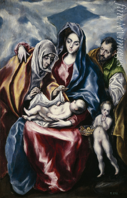 El Greco Dominico - Die Heilige Familie mit der heiligen Anna und Johannesknaben