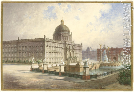 Ziller Hermann - The Berliner Stadtschloss. View of the palace facade from the palace bridge