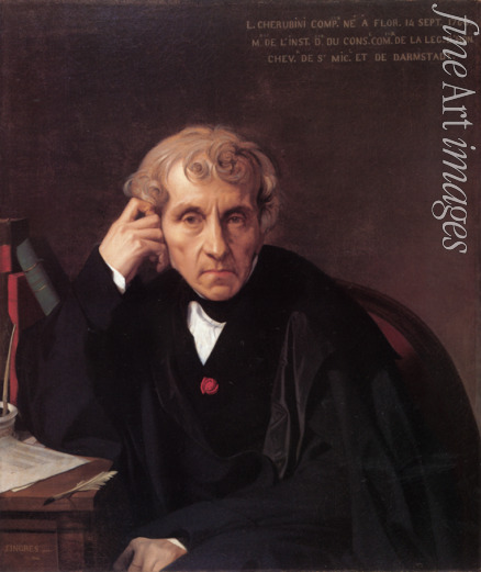 Ingres Jean Auguste Dominique - Porträt von Komponist Luigi Cherubini (1760-1842)