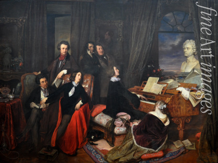 Danhauser Josef - Franz Liszt Fantasizing at the Piano