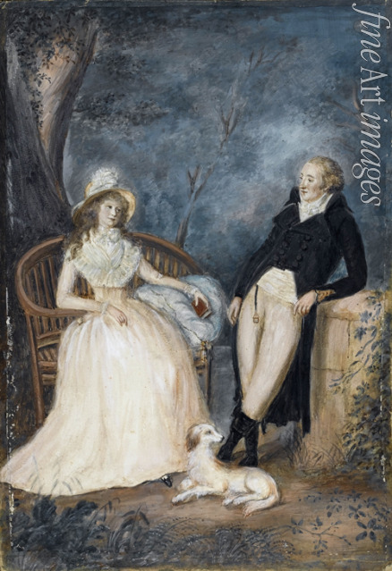 German master - Charlotte von Stein and Johann Wolfgang von Goethe in conversation