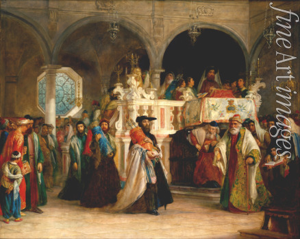 Hart Solomon Alexander - The Feast of the Rejoicing of the Torah at the Synagogue in Leghorn, Italy