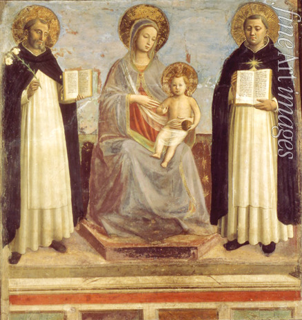 Angelico Fra Giovanni da Fiesole - Thronende Madonna mit dem Kind und den Heiligen Dominikus und Thomas von Aquin