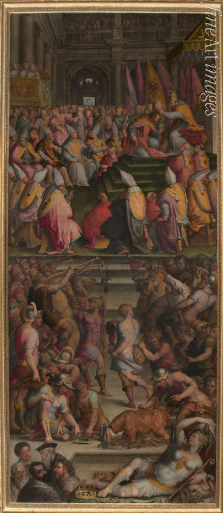 Vasari Giorgio - Papst Clemens VII. krönt den Karl V. zum Kaiser in Bologna