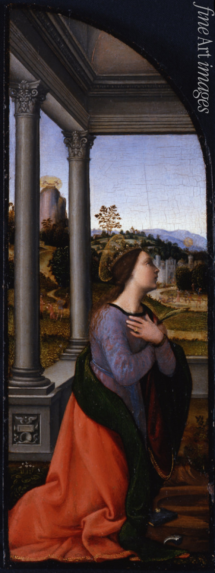 Albertinelli Mariotto - Triptychon, linke Tafel: Heilige Katharina von Alexandrien