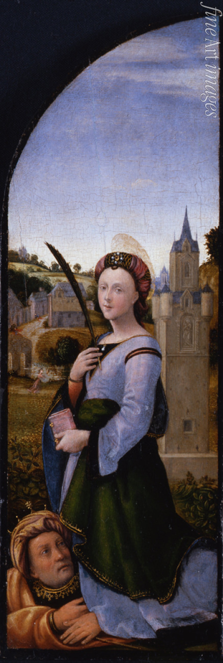 Albertinelli Mariotto - Triptychon, rechte Tafel: Heilige Barbara und ihr Vater Dioscuros