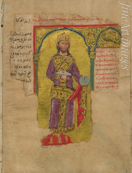 Byzantinischer Meister - Alexander der Große im Gewand des byzantinischen Kaisers (Miniatur aus dem Alexanderroman)
