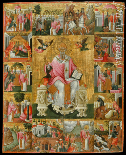 Poulakis Theodore - Saint Spyridon, Bishop of Trimythous with scenes from his life