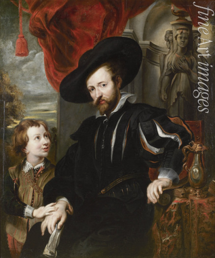 Rubens Peter Paul (Schule) - Porträt von Peter Paul Rubens mit dem Sohn Albert