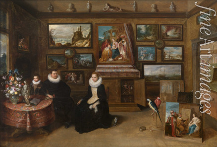 Francken Frans the Younger - The Kunstkammer with a married couple and their son