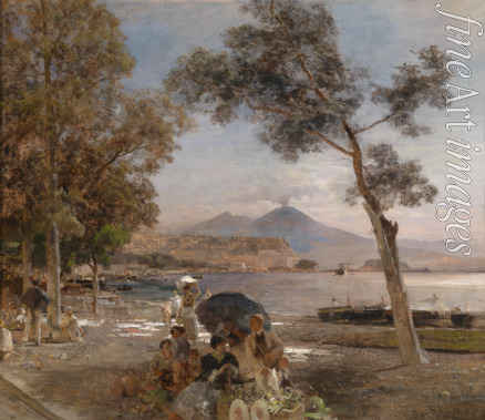 Achenbach Oswald - Evening mood at the Bay of Naples