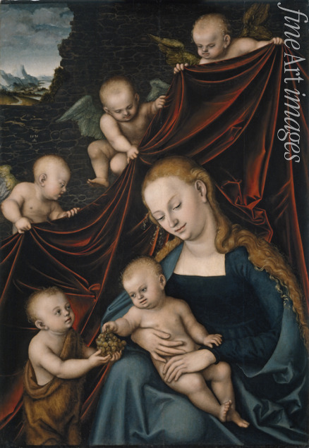Cranach Lucas the Elder - The Virgin and Child with Saint John and Angels