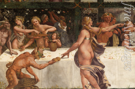 Romano Giulio - Hochzeit von Amor und Psyche, Fresko-Detail im Saal von Amor und Psyche
